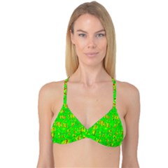 Neon Green Pattern Reversible Tri Bikini Top by Valentinaart