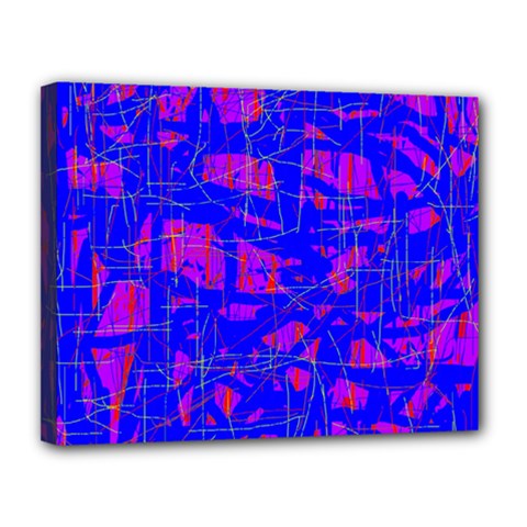 Blue Pattern Canvas 14  X 11 