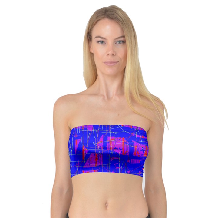 Blue pattern Bandeau Top