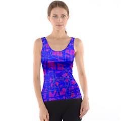 Blue Pattern Tank Top