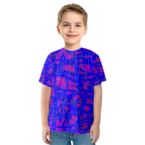 Blue Pattern Kid s Sport Mesh Tee by Valentinaart