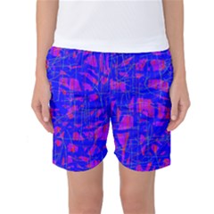 Blue Pattern Women s Basketball Shorts by Valentinaart