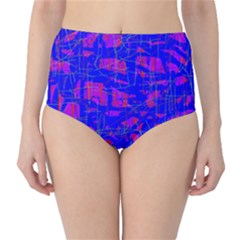 Blue Pattern High-waist Bikini Bottoms by Valentinaart