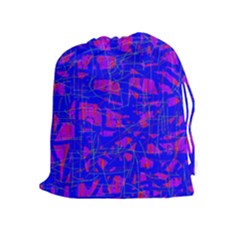 Blue Pattern Drawstring Pouches (extra Large)