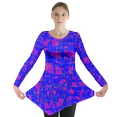 Blue Pattern Long Sleeve Tunic 