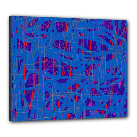 Deep Blue Pattern Canvas 24  X 20  by Valentinaart