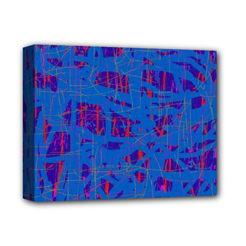 Deep Blue Pattern Deluxe Canvas 14  X 11 