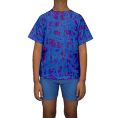 Deep Blue Pattern Kid s Short Sleeve Swimwear by Valentinaart