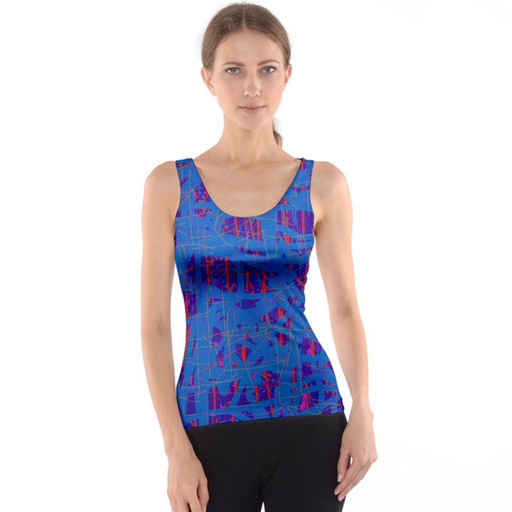 Deep blue pattern Tank Top