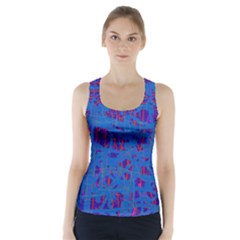 Deep Blue Pattern Racer Back Sports Top by Valentinaart