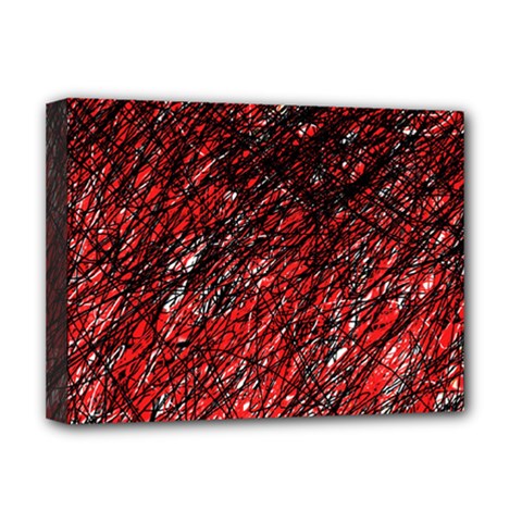 Red And Black Pattern Deluxe Canvas 16  X 12   by Valentinaart