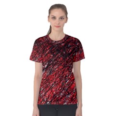 Red And Black Pattern Women s Cotton Tee