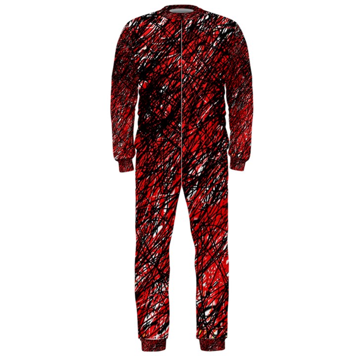 Red and black pattern OnePiece Jumpsuit (Men) 