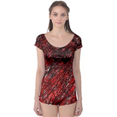 Red And Black Pattern Boyleg Leotard 