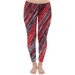 Red And Black Elegant Pattern Winter Leggings 