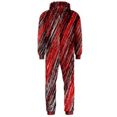 Red And Black Elegant Pattern Hooded Jumpsuit (men) 