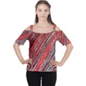 Red and black elegant pattern Women s Cutout Shoulder Tee View1