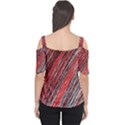 Red and black elegant pattern Women s Cutout Shoulder Tee View2