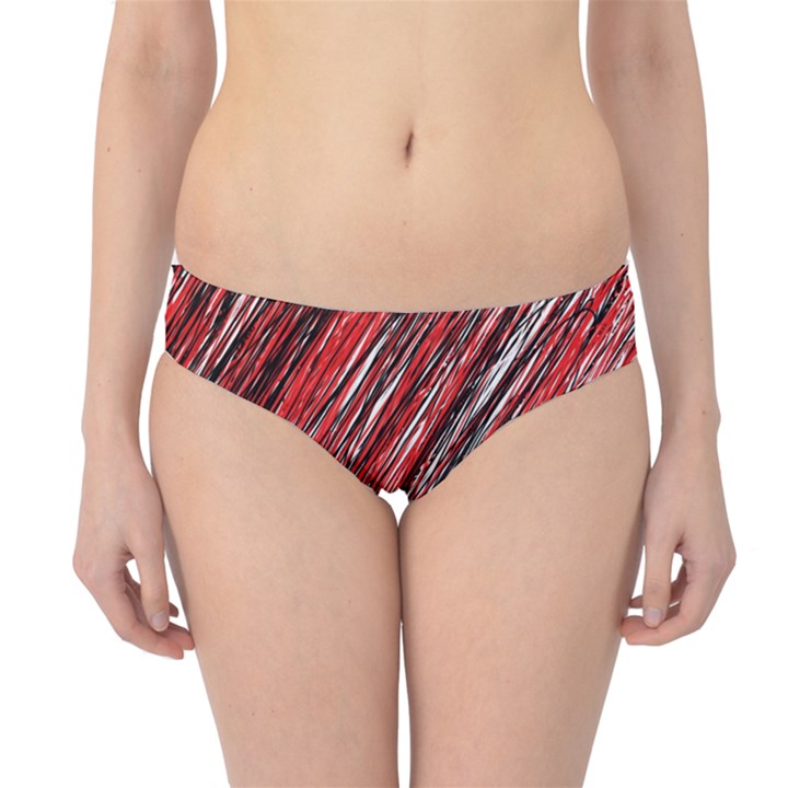 Red and black elegant pattern Hipster Bikini Bottoms