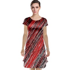 Red And Black Elegant Pattern Cap Sleeve Nightdress