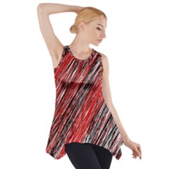 Red And Black Elegant Pattern Side Drop Tank Tunic