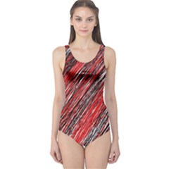 Red And Black Elegant Pattern One Piece Swimsuit