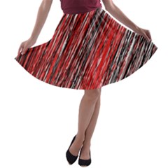 Red And Black Elegant Pattern A-line Skater Skirt by Valentinaart