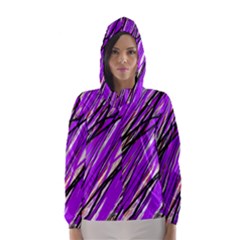 Purple Pattern Hooded Wind Breaker (women) by Valentinaart