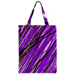 Purple Pattern Zipper Classic Tote Bag