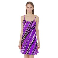 Purple Pattern Satin Night Slip