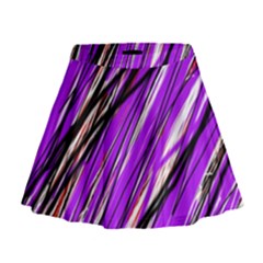 Purple Pattern Mini Flare Skirt