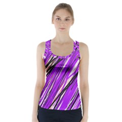 Purple Pattern Racer Back Sports Top by Valentinaart