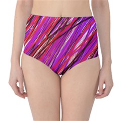 Purple Pattern High-waist Bikini Bottoms