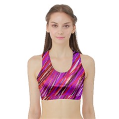 Purple Pattern Sports Bra With Border