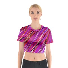 Purple Pattern Cotton Crop Top by Valentinaart