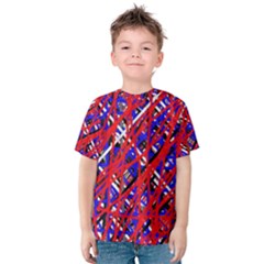 Red And Blue Pattern Kid s Cotton Tee