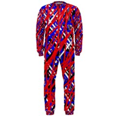 Red And Blue Pattern Onepiece Jumpsuit (men)  by Valentinaart