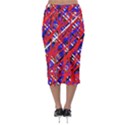 Red and blue pattern Midi Pencil Skirt View2