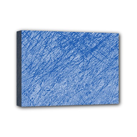 Blue Pattern Mini Canvas 7  X 5 