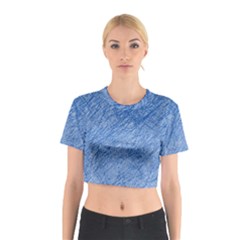 Blue Pattern Cotton Crop Top