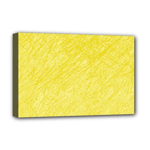 Yellow Pattern Deluxe Canvas 18  X 12  