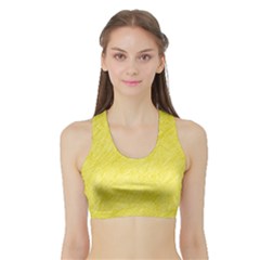 Yellow Pattern Sports Bra With Border