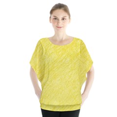 Yellow Pattern Batwing Chiffon Blouse