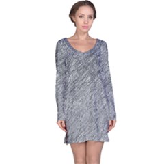 Gray Pattern Long Sleeve Nightdress