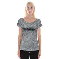 Gray Pattern Women s Cap Sleeve Top