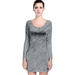 Gray Pattern Long Sleeve Velvet Bodycon Dress by Valentinaart