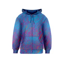 Blue Pattern Kids  Zipper Hoodie