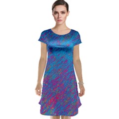 Blue Pattern Cap Sleeve Nightdress