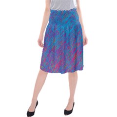 Blue Pattern Midi Beach Skirt