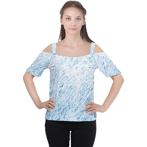 Blue Pattern Women s Cutout Shoulder Tee by Valentinaart